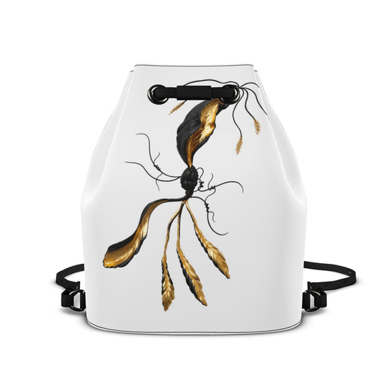 Leder-Rucksack mit Kordelzug
