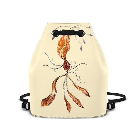 Leder-Rucksack mit Kordelzug