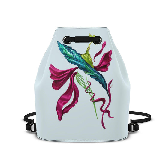 Leder-Rucksack mit Kordelzug