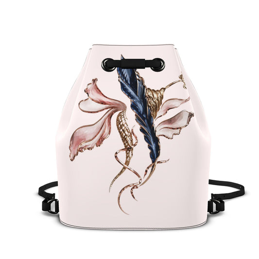 Leder-Rucksack mit Kordelzug