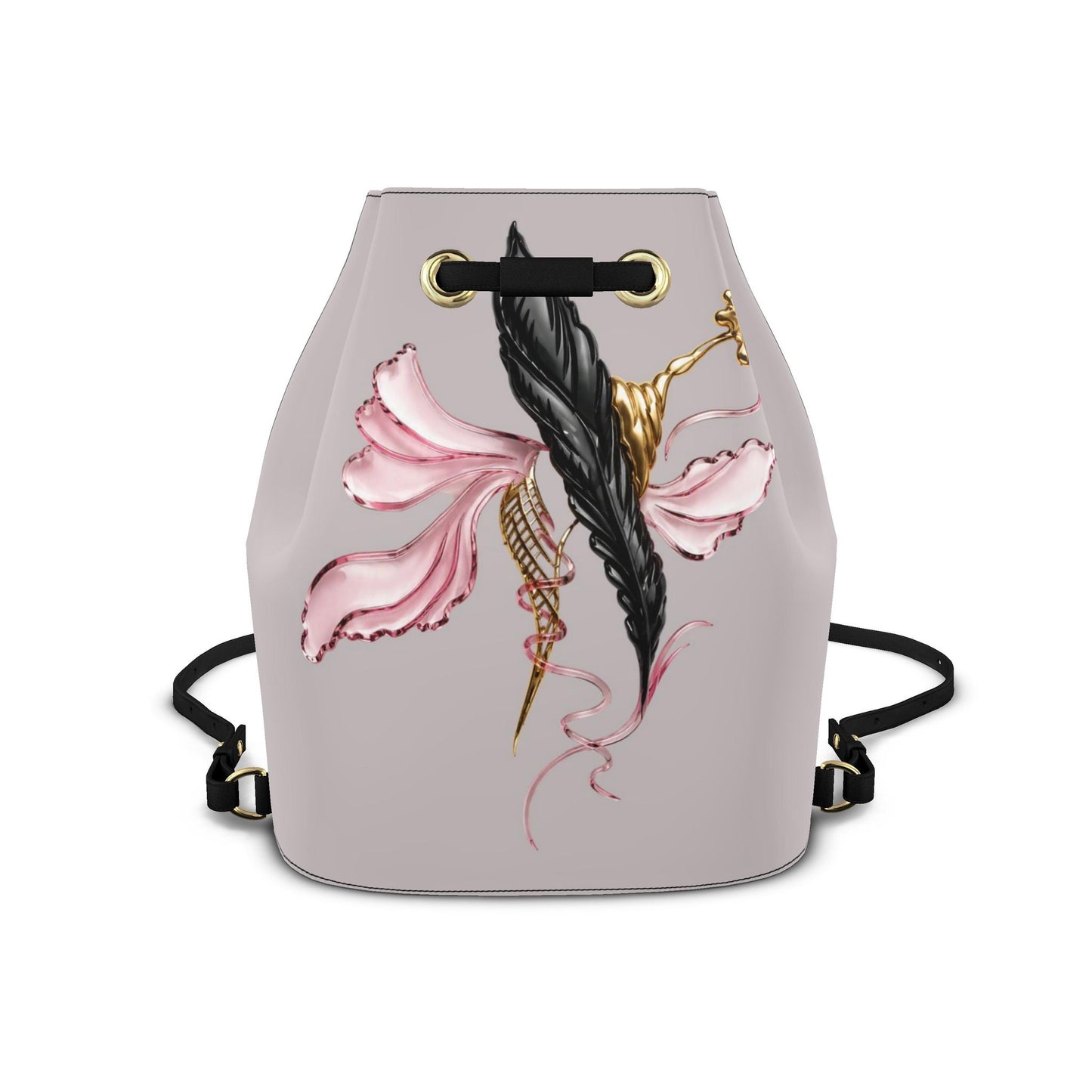 Leder-Rucksack mit Kordelzug