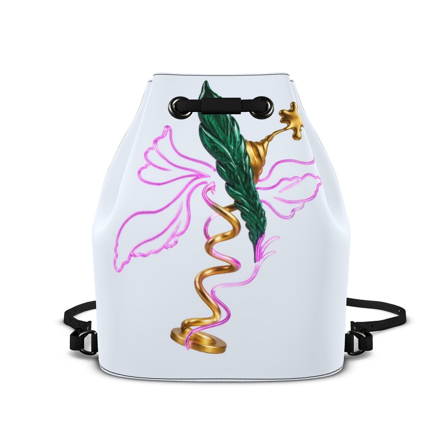 Leder-Rucksack mit Kordelzug