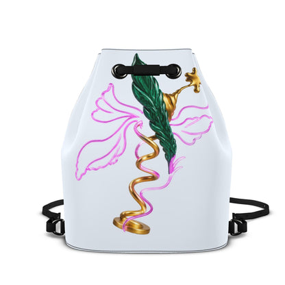Leder-Rucksack mit Kordelzug