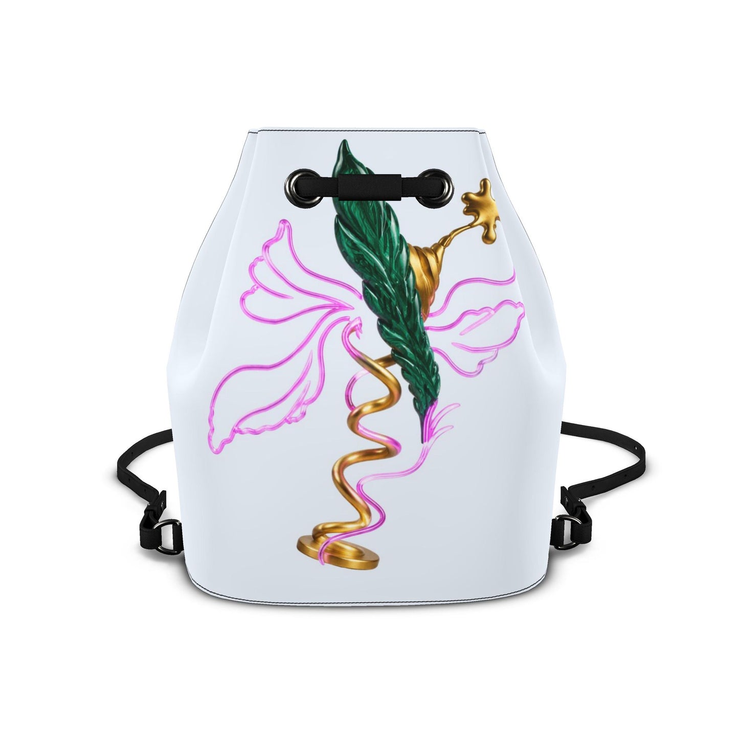 Leder-Rucksack mit Kordelzug