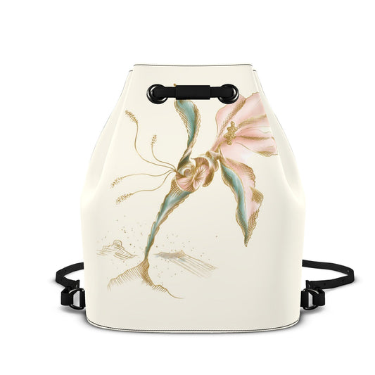 Leder-Rucksack mit Kordelzug
