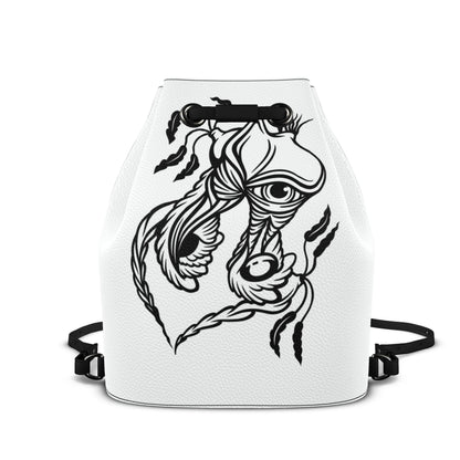 Leder-Rucksack mit Kordelzug