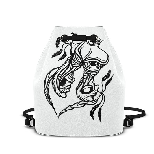 Leder-Rucksack mit Kordelzug