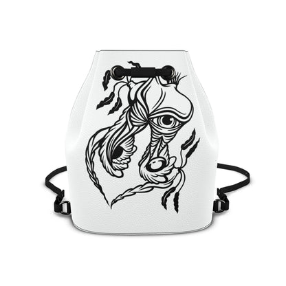 Leder-Rucksack mit Kordelzug