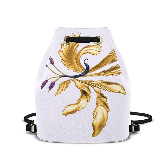 Leder-Rucksack mit Kordelzug