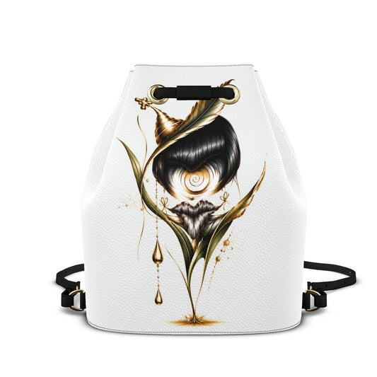 Leder-Rucksack mit Kordelzug