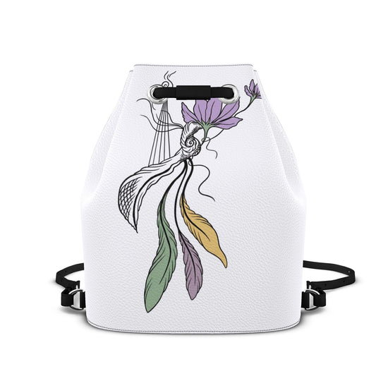 Leder-Rucksack mit Kordelzug