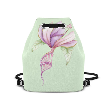 Leder-Rucksack mit Kordelzug