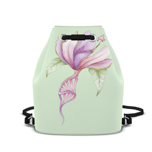Leder-Rucksack mit Kordelzug