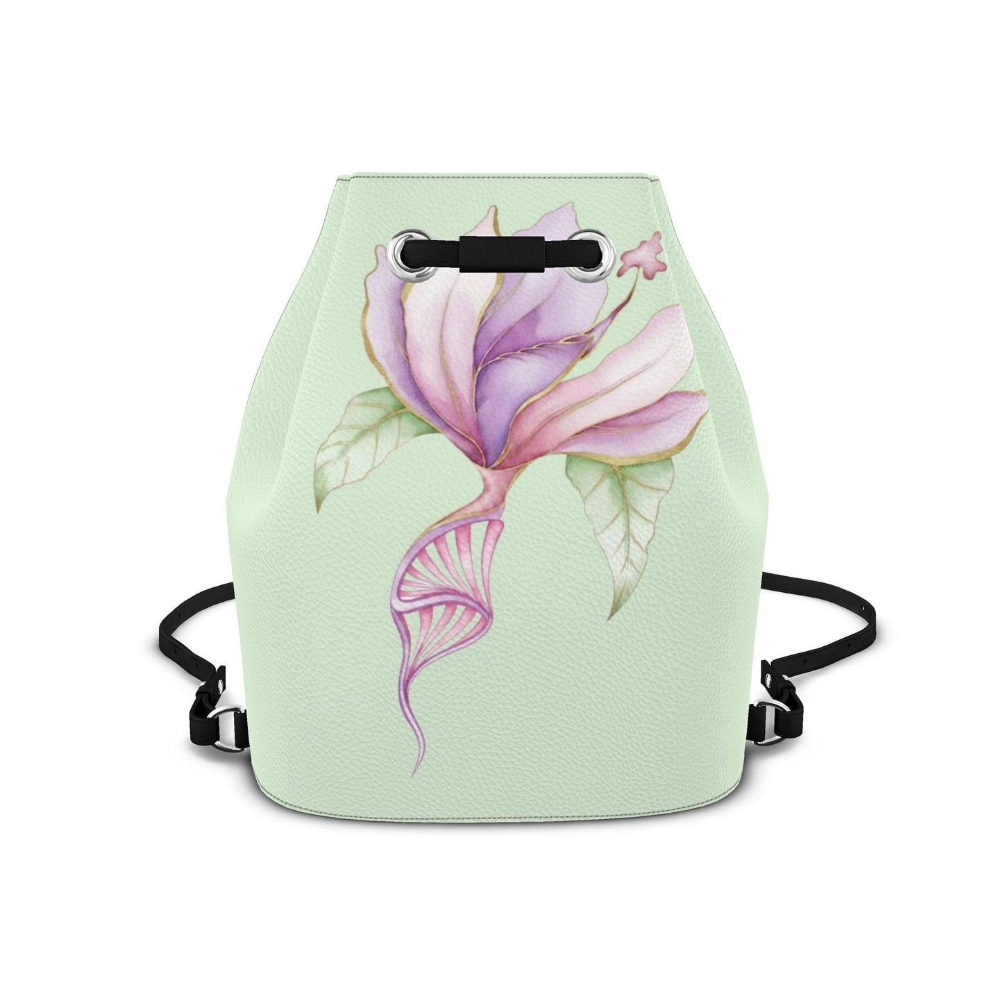Leder-Rucksack mit Kordelzug