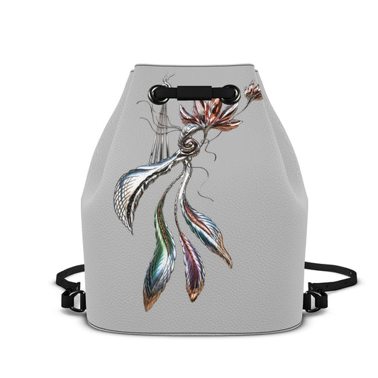 Leder-Rucksack mit Kordelzug