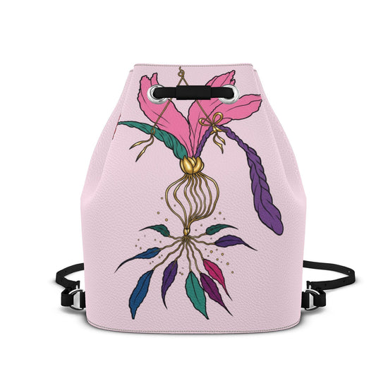 Leder-Rucksack mit Kordelzug