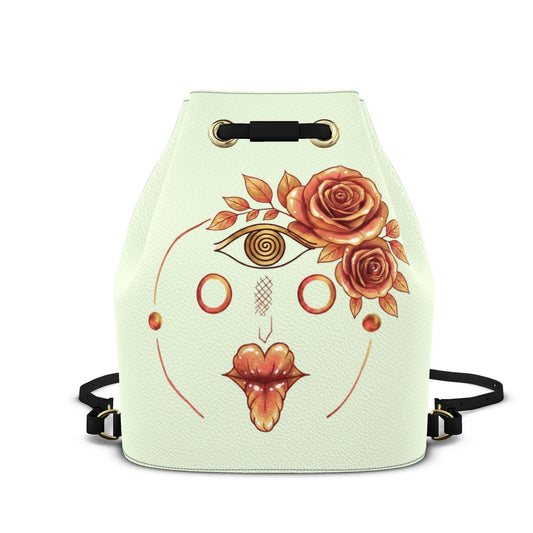 Leder-Rucksack mit Kordelzug