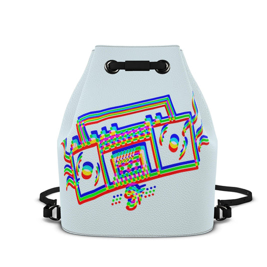 Leder-Rucksack mit Kordelzug