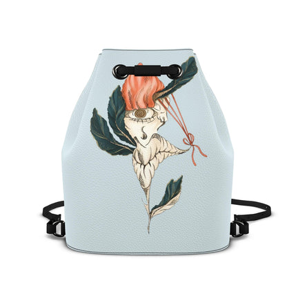 Leder-Rucksack mit Kordelzug