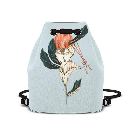 Leder-Rucksack mit Kordelzug