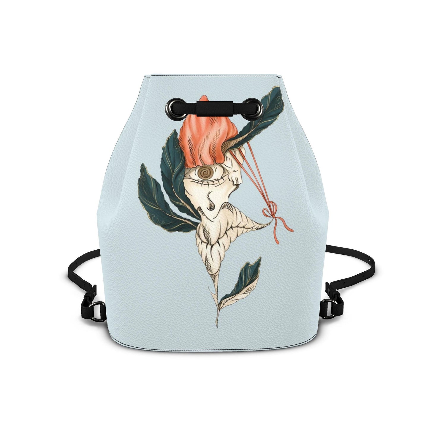 Leder-Rucksack mit Kordelzug