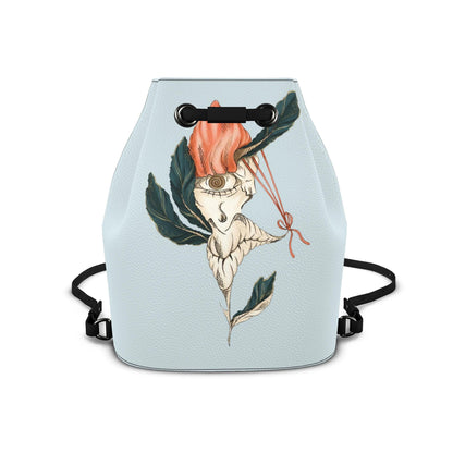 Leder-Rucksack mit Kordelzug