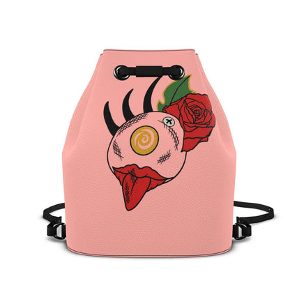 Leder-Rucksack mit Kordelzug