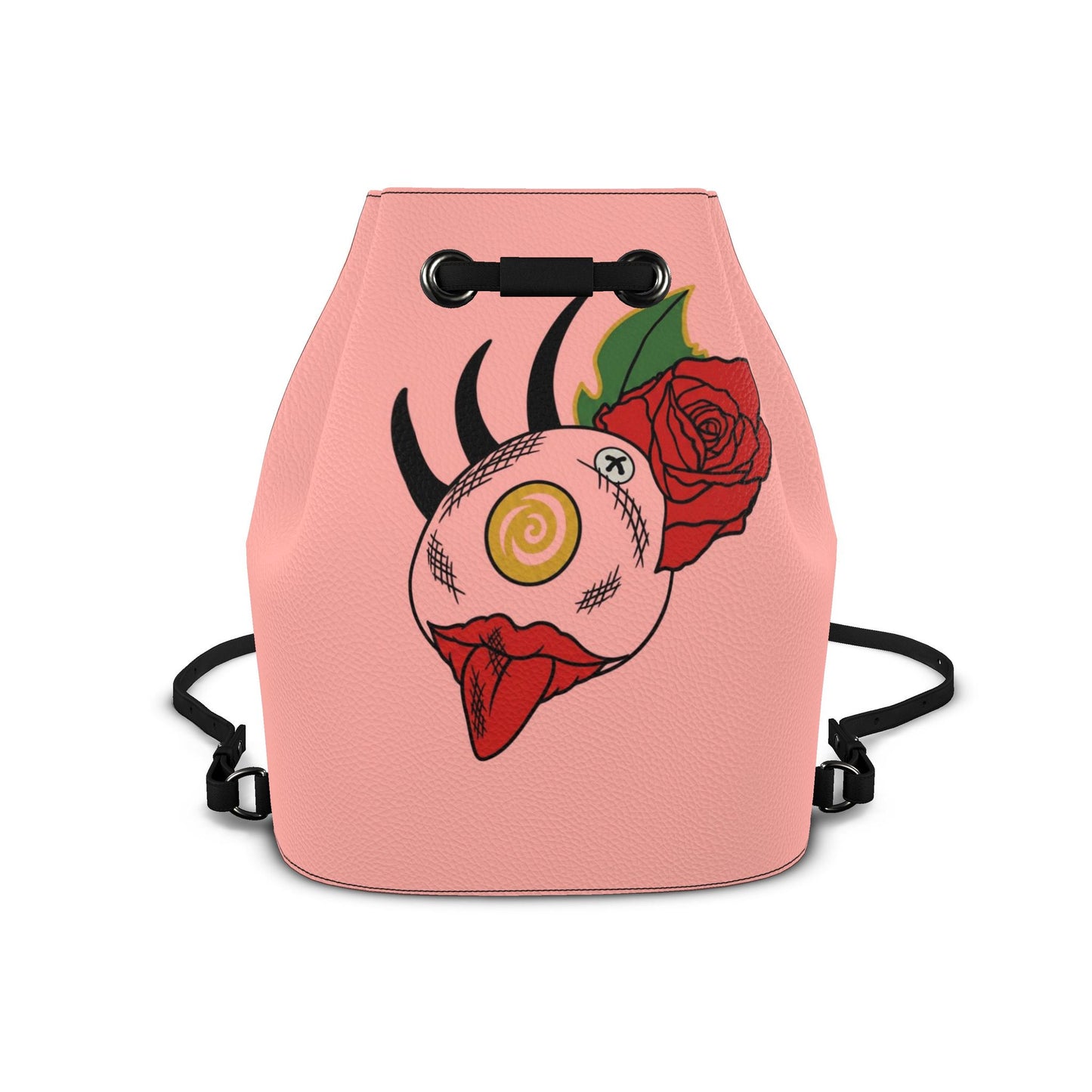 Leder-Rucksack mit Kordelzug