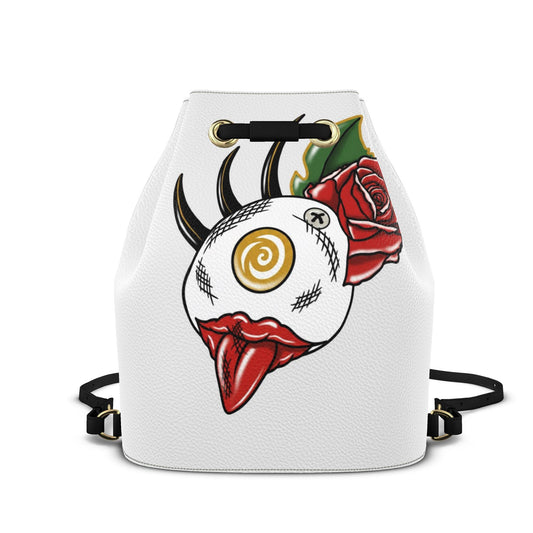 Leder-Rucksack mit Kordelzug