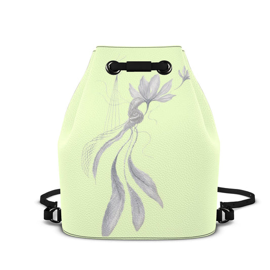 Leder-Rucksack mit Kordelzug