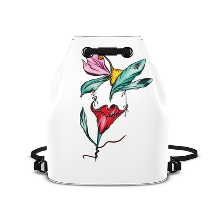 Leder-Rucksack mit Kordelzug