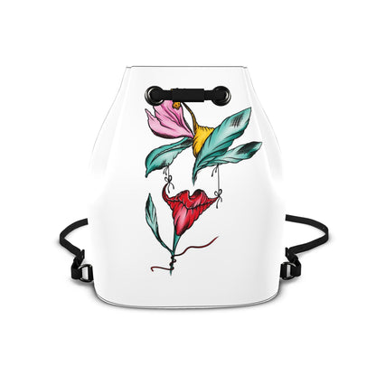 Leder-Rucksack mit Kordelzug