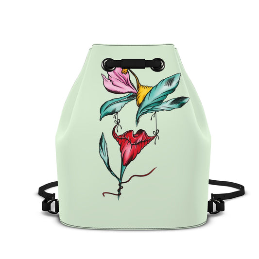 Leder-Rucksack mit Kordelzug