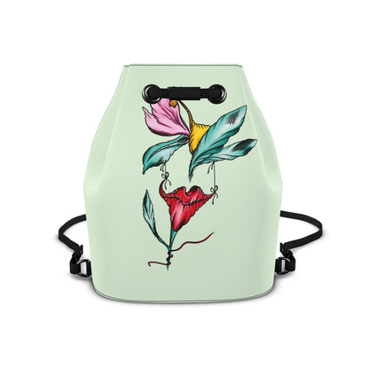Leder-Rucksack mit Kordelzug