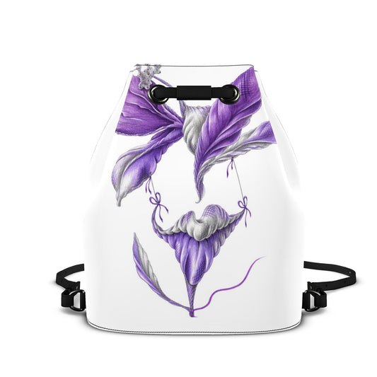 Leder-Rucksack mit Kordelzug