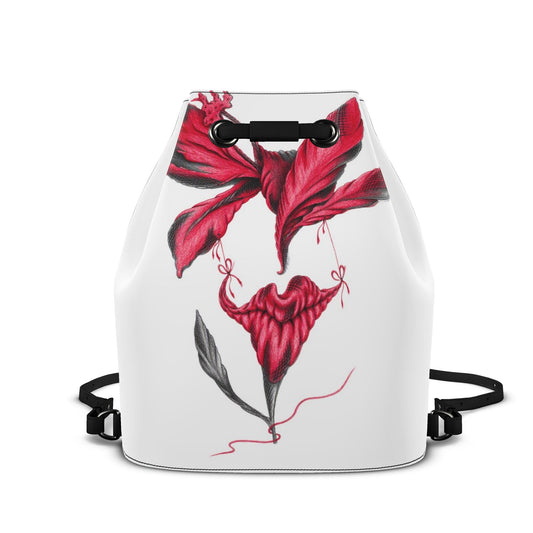 Leder-Rucksack mit Kordelzug