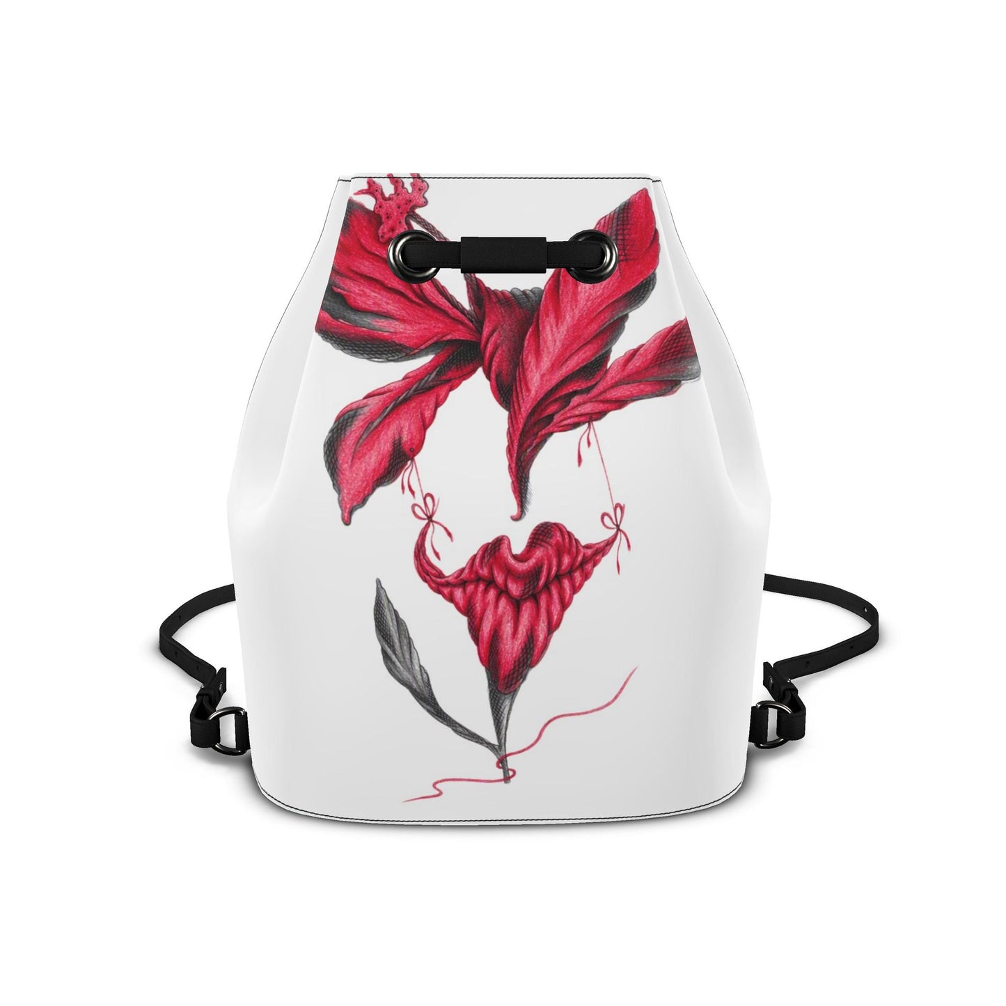 Leder-Rucksack mit Kordelzug