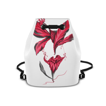 Leder-Rucksack mit Kordelzug