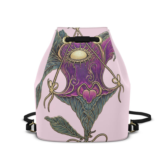 Leder-Rucksack mit Kordelzug